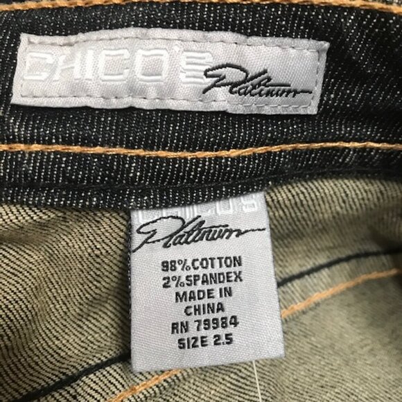 NWT Women's Chico's Platinum Denim Straight Dark Wash Skirt Size 2.5 (14) - Picture 5 of 9